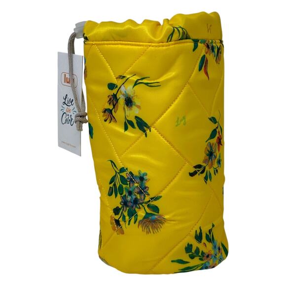 Lug Color Joy Tumbler Bag Bouquet Yellow Floral Travel Toiletry Artist Supply - Picture 6 of 15